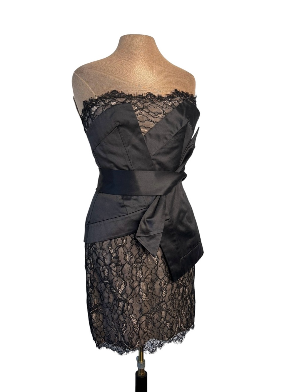 BCBG MAX AZARIA asymmetrical Strapless lace Dress - Runway collection size 0